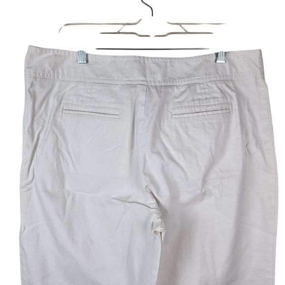 Tory Burch Sailor Pants Sz 14 Wide Leg White Canvas Button Front Nautical - Picture 4 of 7